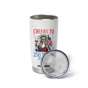 Funny Patriotic Statue Of Liberty Tumbler Cup Cheers To 250 Years TS12 Print Your Wear