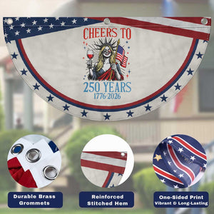 Funny Statue Of Liberty Patriotic Fan Flag Cheers To 250 Years