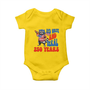 Funny Patriotic Raccoon Baby Onesie Red White And Feral 250 Years TS12 Daisy Print Your Wear