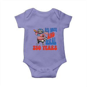 Funny Patriotic Raccoon Baby Onesie Red White And Feral 250 Years TS12 Violet Print Your Wear