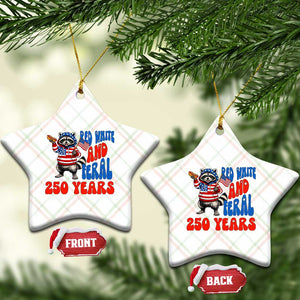 Funny Patriotic Raccoon Ceramic Ornament Red White And Feral 250 Years TS12 Print Your Wear