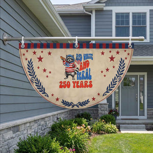 Funny Raccoon Lover Patriotic Fan Flag Red White And Feral 250 Years