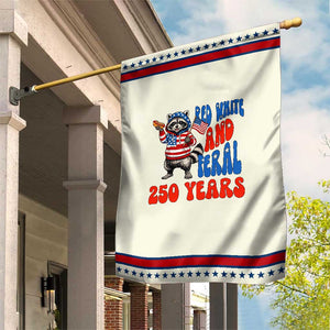 Funny Patriotic Raccoon Garden Flag Red White And Feral 250 Years TS12 Modern Beige Red Print Your Wear