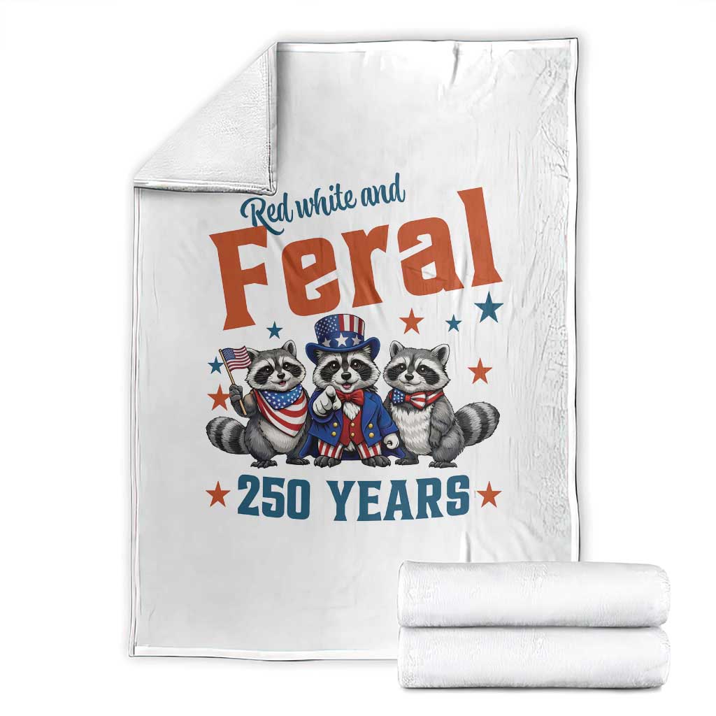 Funny Raccoon Red White And Feral America 250 Throw Blanket TS12 Black Print Your Wear