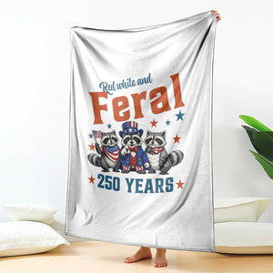 Funny Raccoon Red White And Feral America 250 Throw Blanket TS12 Print Your Wear
