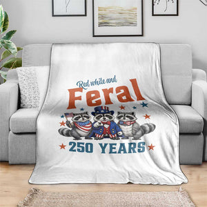 Funny Raccoon Red White And Feral America 250 Throw Blanket TS12 Print Your Wear