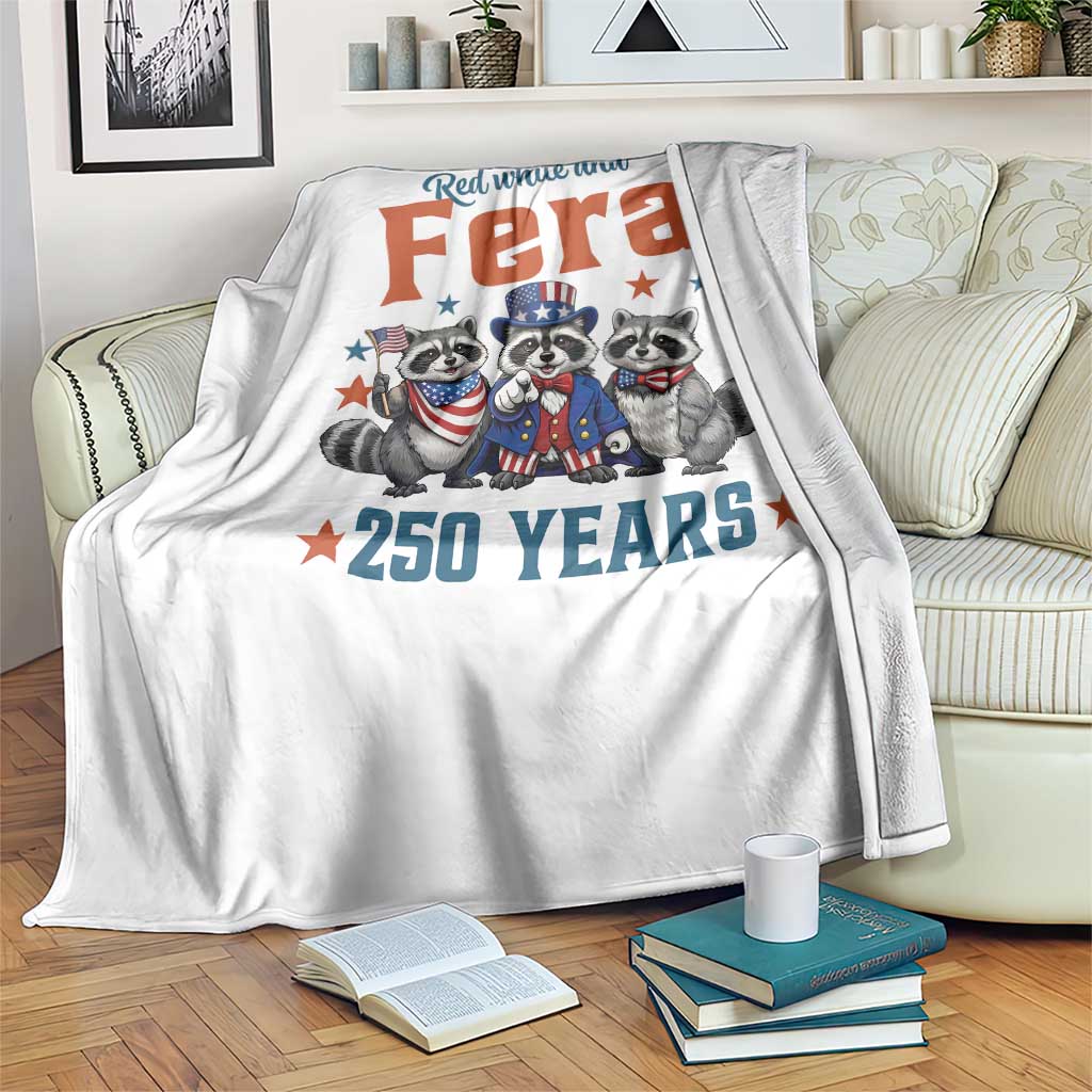 Funny Raccoon Red White And Feral America 250 Throw Blanket TS12 Print Your Wear
