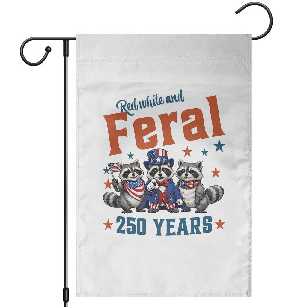 Funny Raccoon Red White And Feral America 250 Garden Flag TS12 Black Print Your Wear