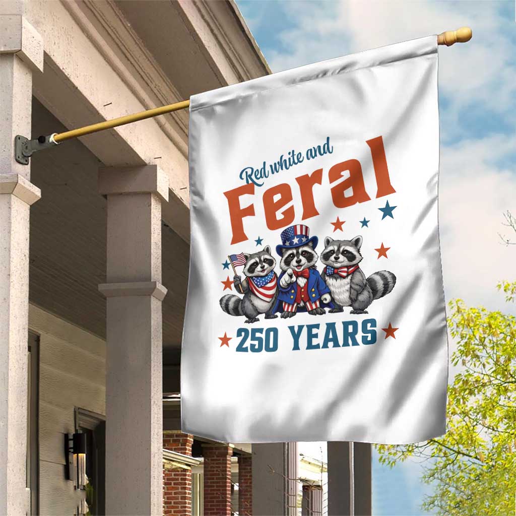 Funny Raccoon Red White And Feral America 250 Garden Flag TS12 Print Your Wear