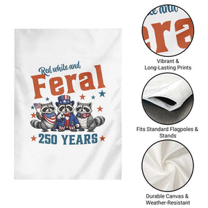 Funny Raccoon Red White And Feral America 250 Garden Flag TS12 Print Your Wear