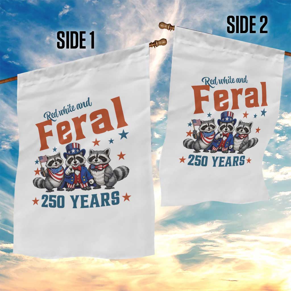 Funny Raccoon Red White And Feral America 250 Garden Flag TS12 Print Your Wear