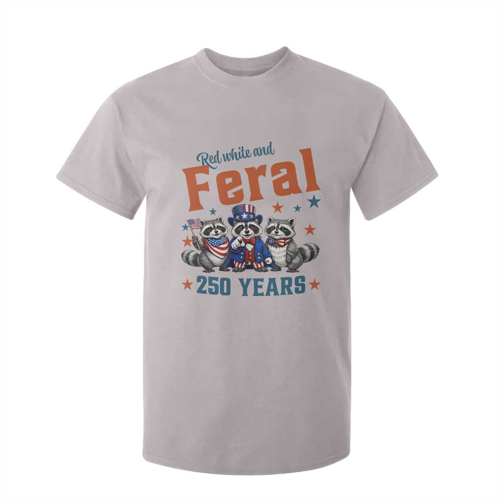 Funny Raccoon Red White And Feral USA 250 Anniversary T Shirt For Kid TS12 Ice Gray Print Your Wear