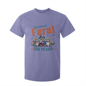 Funny Raccoon Red White And Feral USA 250 Anniversary T Shirt For Kid TS12 Violet Print Your Wear