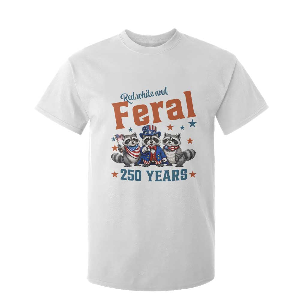 Funny Raccoon Red White And Feral America 250 T Shirt For Kid TS12 White Print Your Wear