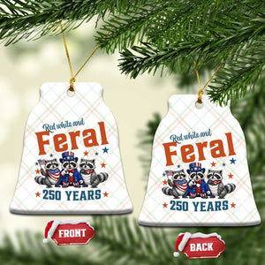 Funny Raccoon Red White And Feral USA 250 Anniversary Ceramic Ornament TS12 Print Your Wear