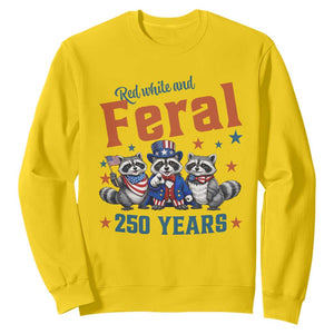 Funny Raccoon Red White And Feral USA 250 Anniversary Sweatshirt TS12 Daisy Print Your Wear