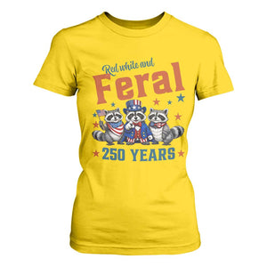 Funny Raccoon Red White And Feral America 250 T Shirt For Women TS12 Daisy Print Your Wear