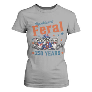 Funny Raccoon Red White And Feral America 250 T Shirt For Women TS12 Sport Gray Print Your Wear