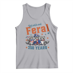 Funny Raccoon Red White And Feral USA 250 Anniversary Tank Top TS12 Athletic Heather Print Your Wear