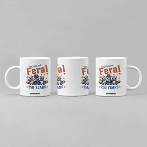 Funny Raccoon Red White And Feral America 250 Coffee Mug TS12 Print Your Wear