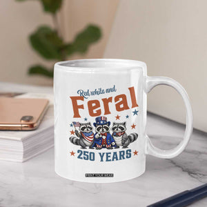 Funny Raccoon Red White And Feral America 250 Coffee Mug TS12 Print Your Wear