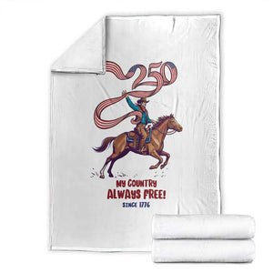 Funny Patriotic Cowboy Throw Blanket My Country Always Free USA Pride TS12 White Print Your Wear