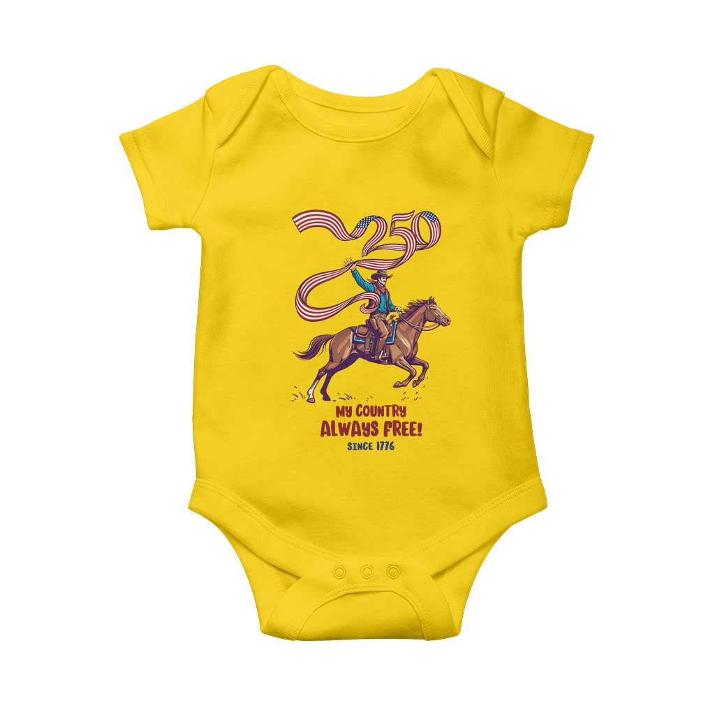 Funny Patriotic Cowboy Baby Onesie My Country Always Free USA Pride TS12 Daisy Print Your Wear