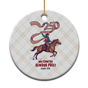 Funny Patriotic Cowboy Ceramic Ornament My Country Always Free USA Pride TS12 1pc Christmas Plaid Print Your Wear