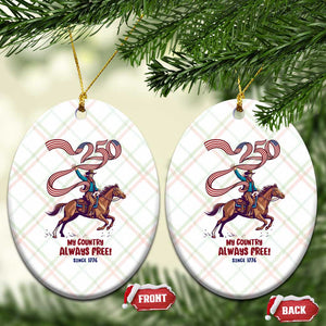 Funny Patriotic Cowboy Ceramic Ornament My Country Always Free USA Pride TS12 Print Your Wear