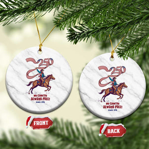 Funny Patriotic Cowboy Ceramic Ornament My Country Always Free USA Pride TS12 1pc White Marble Print Your Wear