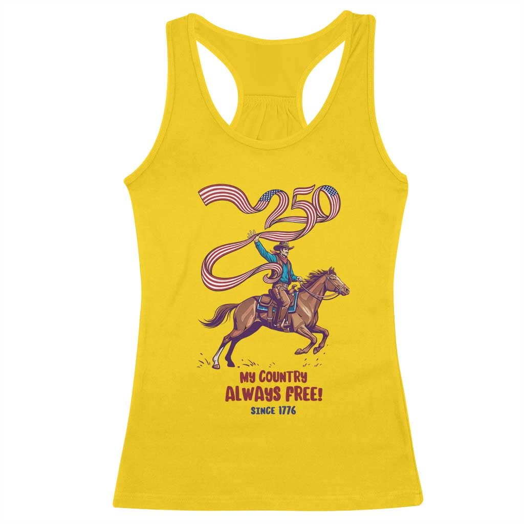 Funny Patriotic Cowboy Racerback Tank Top My Country Always Free USA Pride TS12 Daisy Print Your Wear