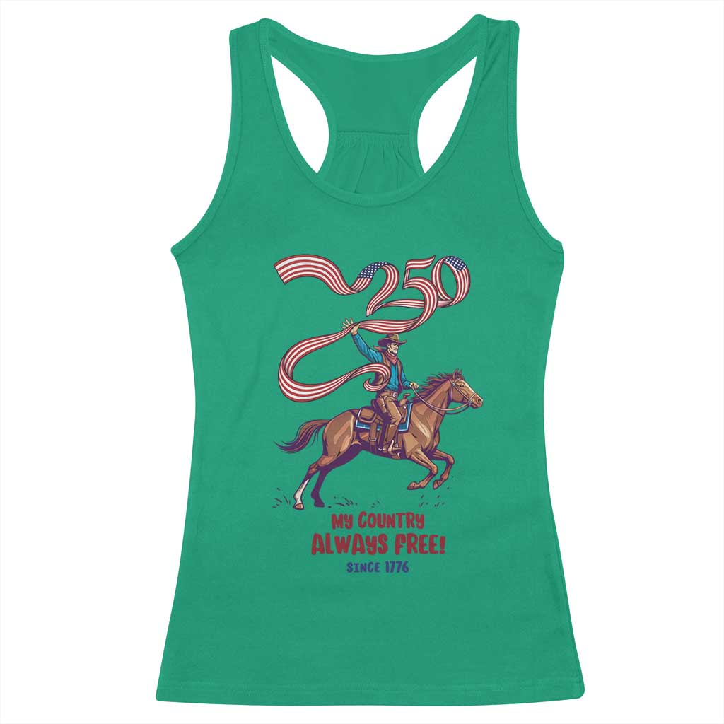 Funny Patriotic Cowboy Racerback Tank Top My Country Always Free USA Pride TS12 Irish Green Print Your Wear