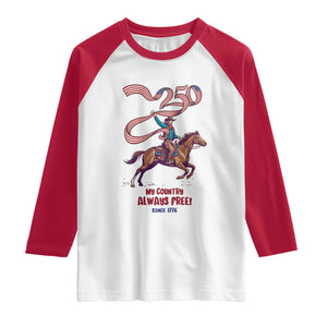 Funny Patriotic Cowboy Raglan Shirt My Country Always Free USA Pride TS12 White Red Print Your Wear
