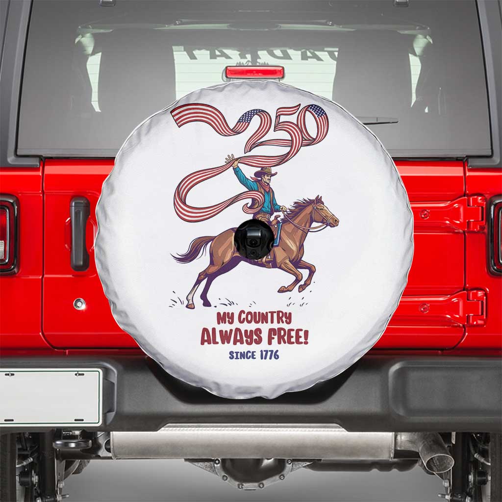 Funny Patriotic Cowboy Spare Tire Cover My Country Always Free USA Pride TS12 White Print Your Wear