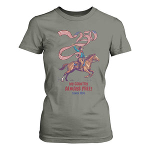 Funny Patriotic Cowboy T Shirt For Women My Country Always Free USA Pride TS12 Military Green Print Your Wear