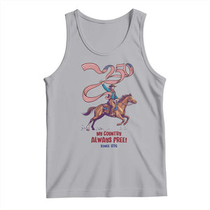 Funny Patriotic Cowboy Tank Top My Country Always Free USA Pride TS12 Athletic Heather Print Your Wear
