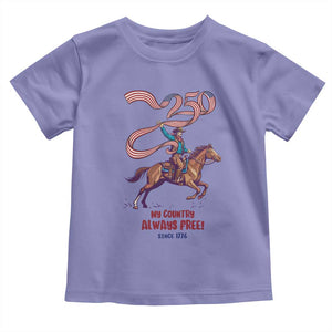 Funny Patriotic Cowboy Toddler T Shirt My Country Always Free USA Pride TS12 Violet Print Your Wear