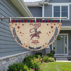 Funny Cowboy Patriotic Fan Flag My Country Always Free USA Pride