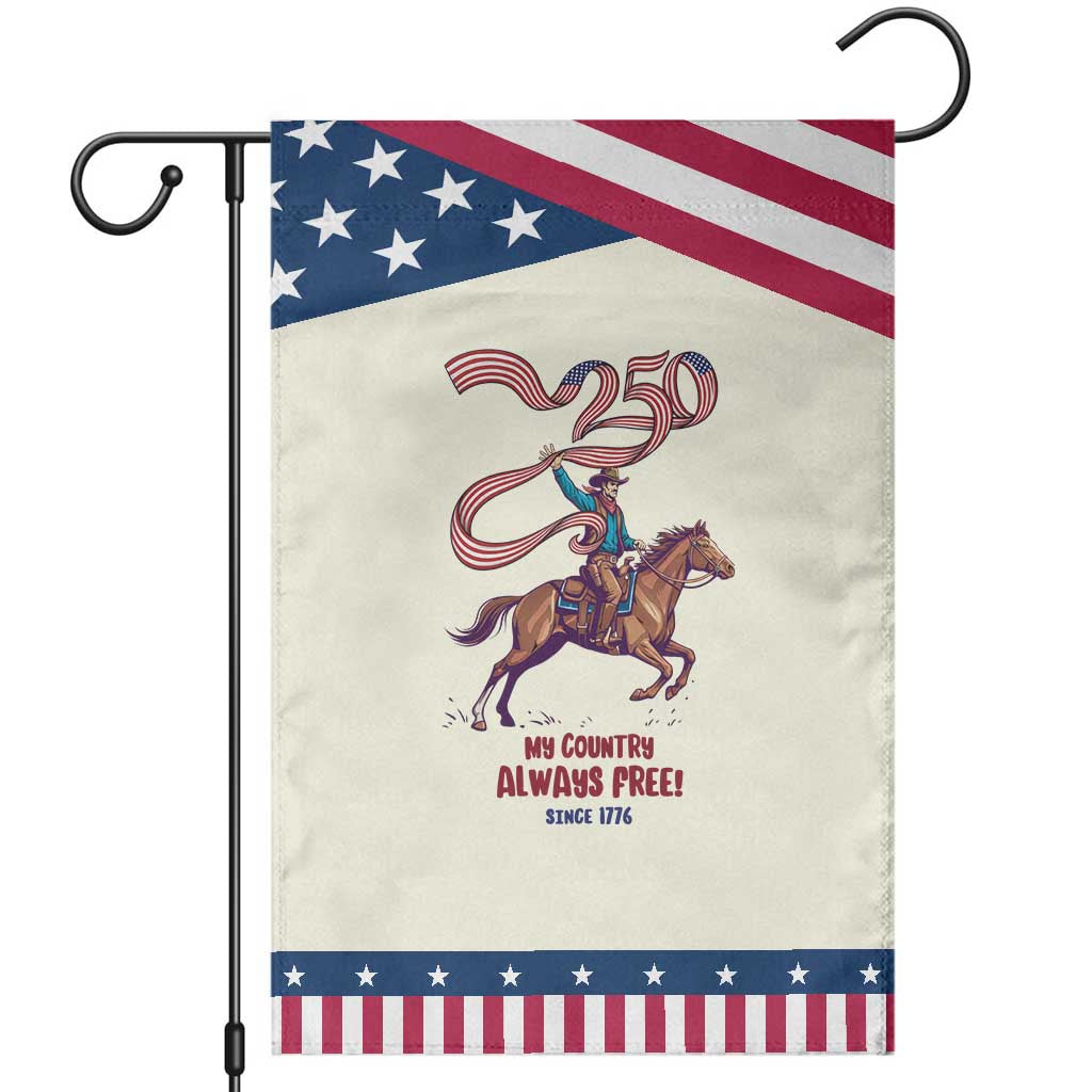 Funny Patriotic Cowboy Garden Flag My Country Always Free USA Pride TS12 Modern Beige Blue Print Your Wear