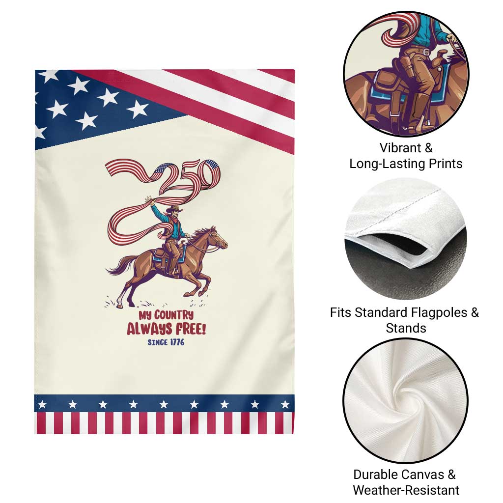 Funny Patriotic Cowboy Garden Flag My Country Always Free USA Pride TS12 Print Your Wear