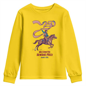 Funny Patriotic Cowboy Youth Sweatshirt My Country Always Free USA Pride TS12 Daisy Print Your Wear