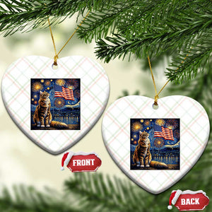 Patriotic Starry Night Cat Ceramic Ornament Cat Lover Gift TS12 Print Your Wear