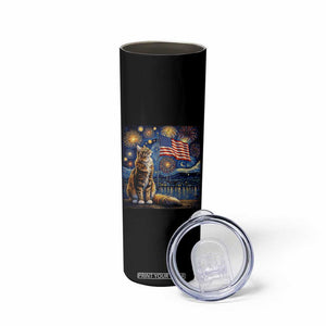 Patriotic Starry Night Cat Skinny Tumbler Cat Lover Gift TS12 Print Your Wear