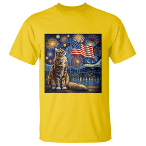 Patriotic Starry Night Cat T Shirt Cat Lover Gift TS12 Daisy Print Your Wear