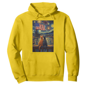 Starry Night Cat Patriotic American Pride Hoodie TS12 Daisy Print Your Wear