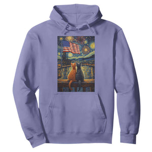 Starry Night Cat Patriotic American Pride Hoodie TS12 Violet Print Your Wear