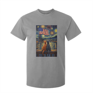 Starry Night Cat Patriotic American Pride T Shirt For Kid TS12 Sport Gray Print Your Wear