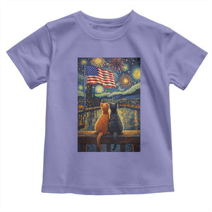 Starry Night Cat Patriotic American Pride Toddler T Shirt TS12 Violet Print Your Wear