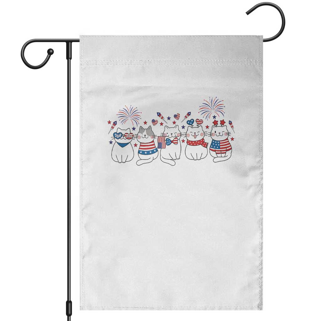 Patriotic Cat Lover Gift Garden Flag America 250 Anniversary TS12 White Print Your Wear