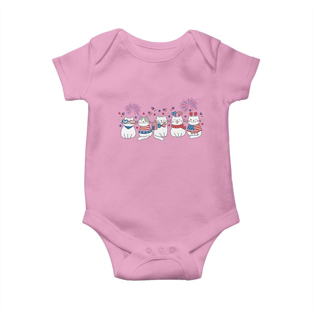 Patriotic Cat Lover Gift Baby Onesie America 250 Anniversary TS12 Light Pink Print Your Wear